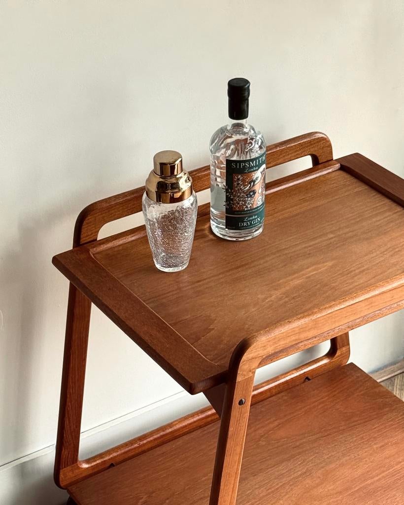 Vintage Deense Bar Cart / Trolley van Sika Møbler, Sika Møbler, Ophalen of Verzenden, Tramkade 26, Vintage - Danish Design - Midcentury Moder - Teak