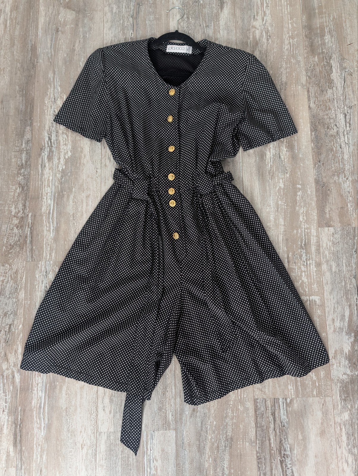 Vintage jumpsuit zwart met witte stippen, Ophalen of Verzenden, Zo goed als nieuw, Zwart