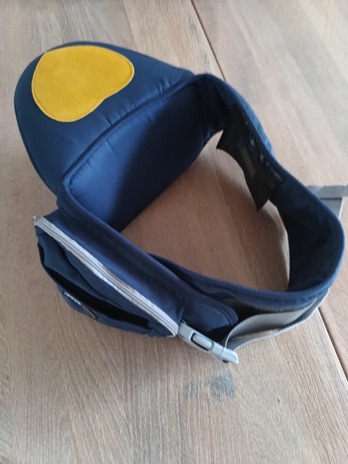 Ergonomische heupdrager voor baby's - Donkerblauw met geel, Ophalen of Verzenden