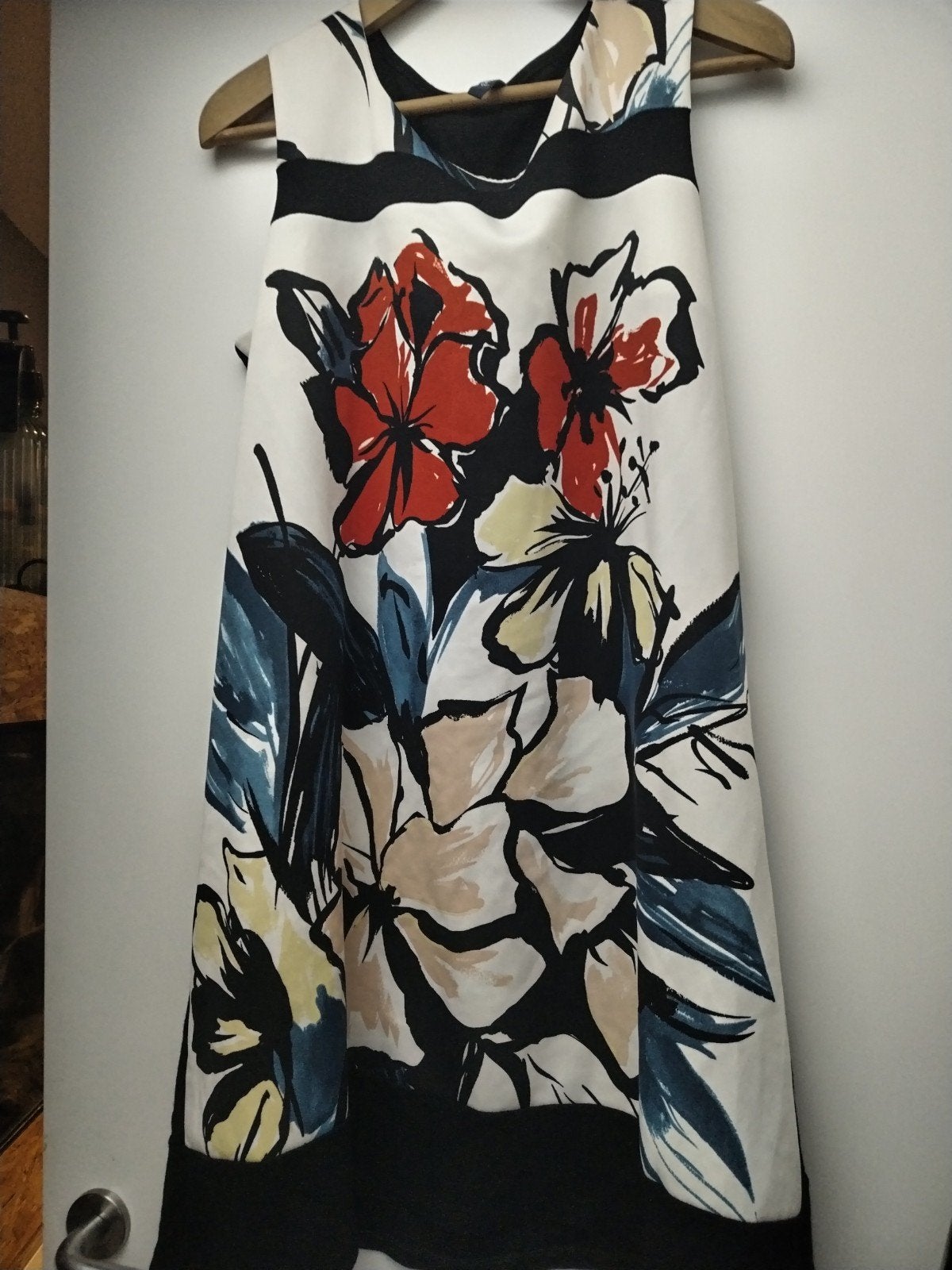 Paprika jurk met bloemenprint - Maat M/L, Maat 38/40 (M), Meerkleurig, Ophalen of Verzenden, Zo goed als nieuw