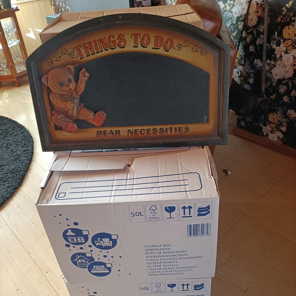 Leuk krijtbord met teddybeer, Ophalen, Gebruikt, Krijtbord