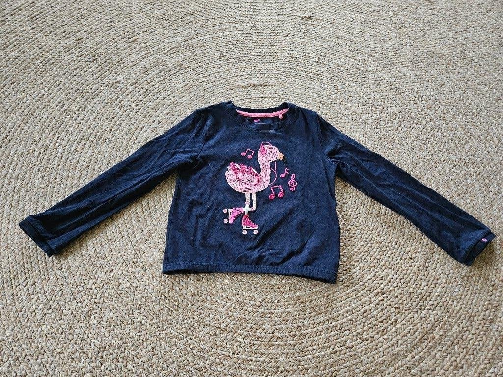 Longsleeve flamingo van we fashion, maat 110-116, Kinderen en Baby's, Kinderkleding | Maat 110, Meisje, Ophalen of Verzenden, Zo goed als nieuw