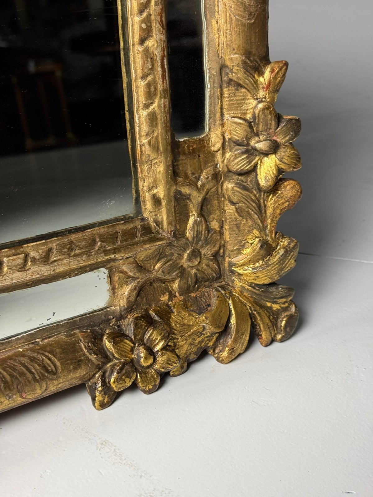 Franse spiegel Louis XV, Ophalen of Verzenden, Rechthoekig, Minder dan 50 cm