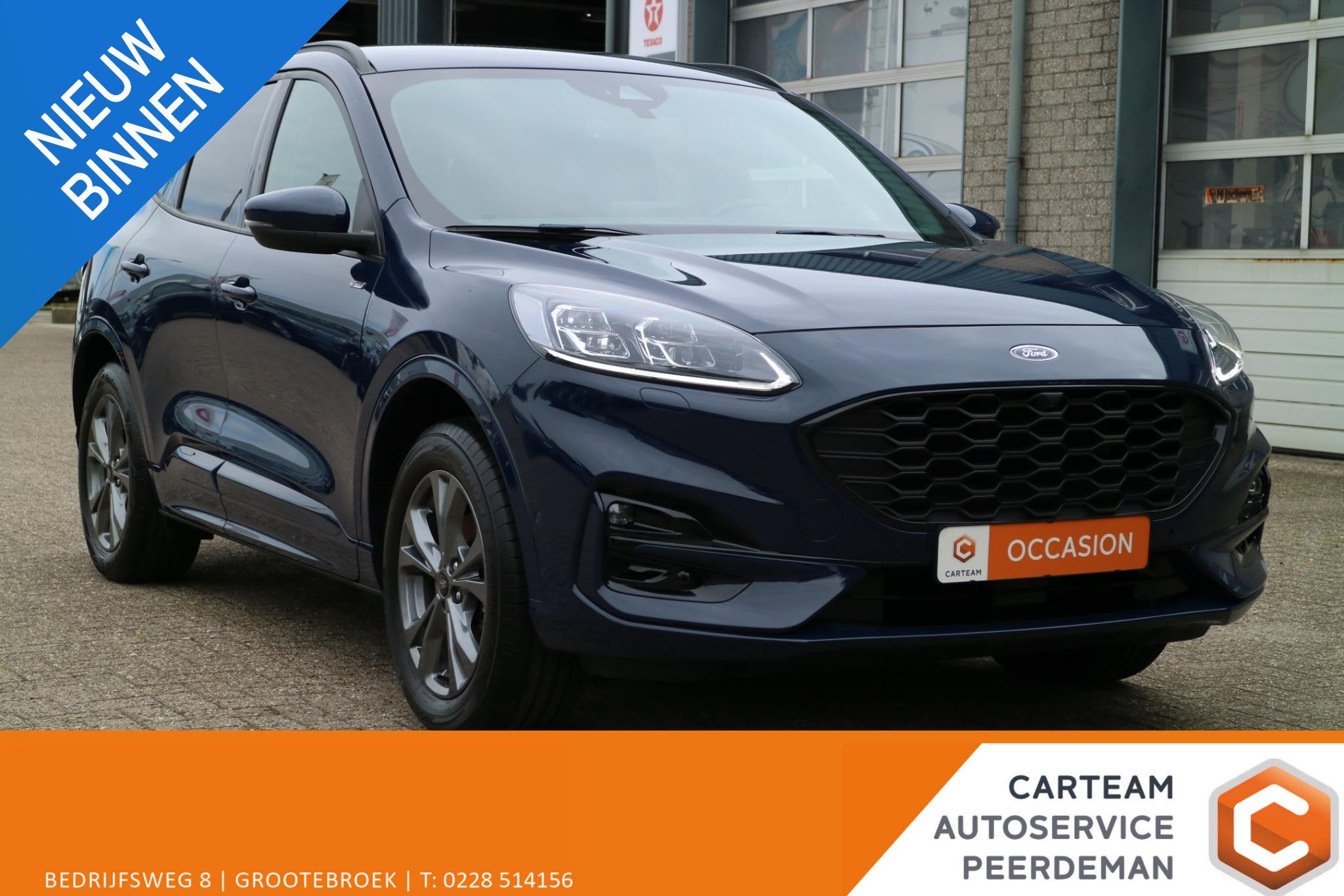 Ford Kuga 2.5 PHEV ST-Line X | Trekhaak! | Camera | Carplay, Auto's, 14 kWh, Gebruikt, 4 cilinders, Blauw