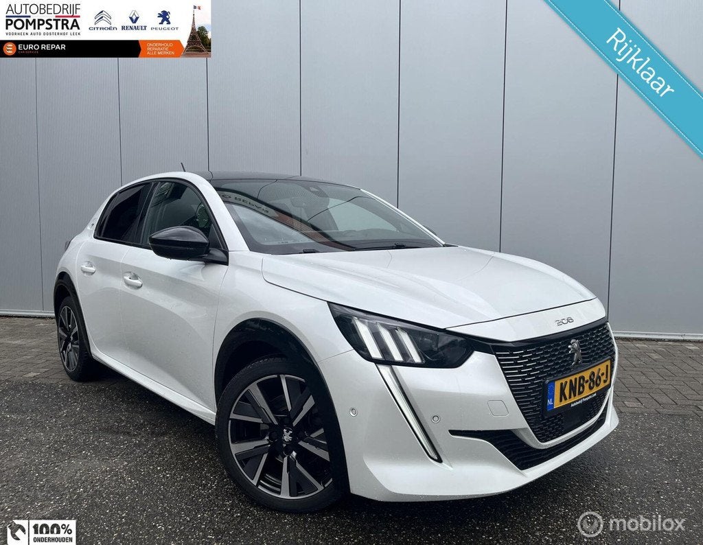 Peugeot 208 1.2 PureTech GT Pack 101PK /NAVI/VIRTUAL/PDC/CAM, 101 pk, Gebruikt, Leder en Stof, Wit