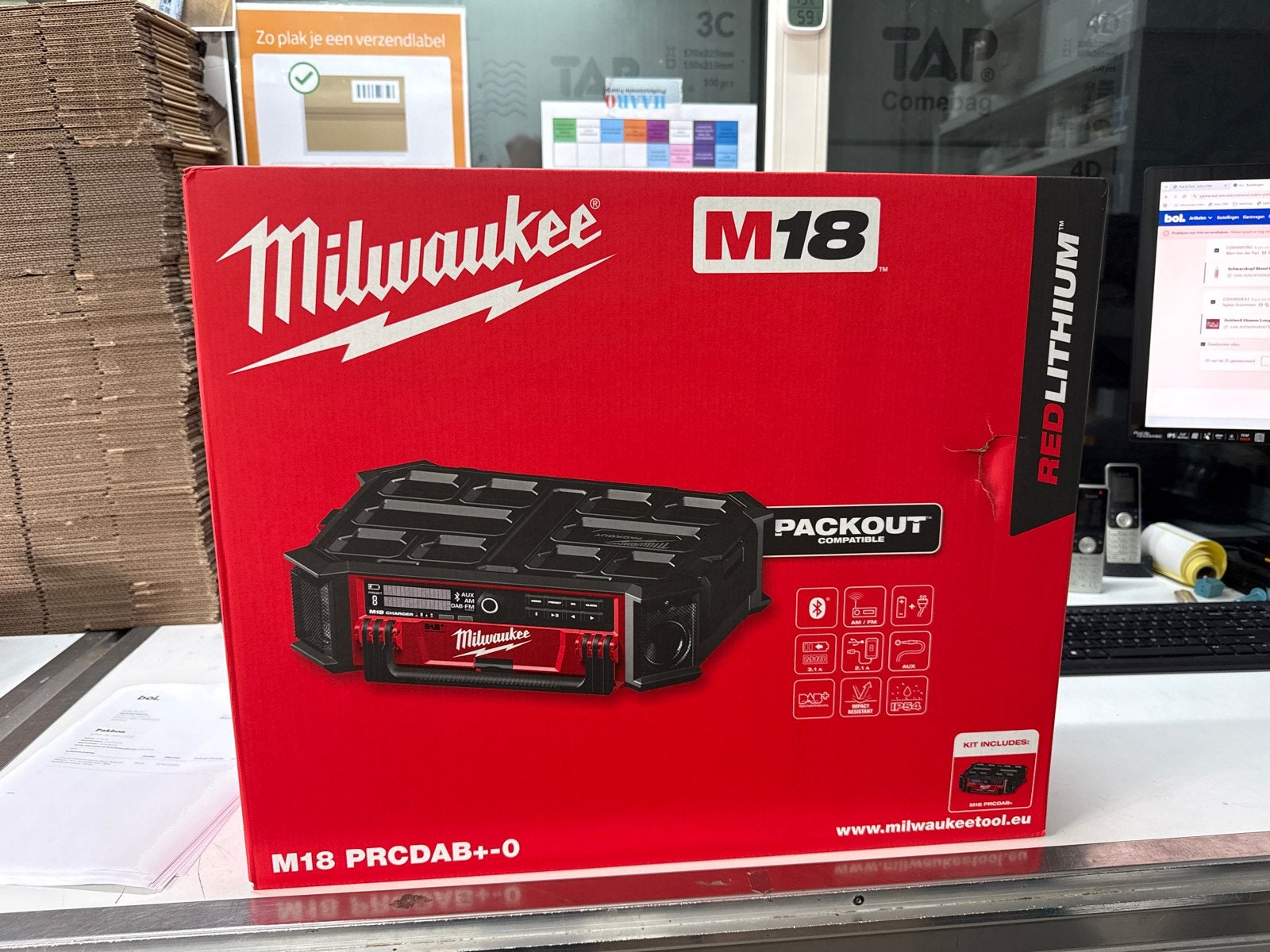 Milwaukee M18 PRC DAB+0 Bouwradio - Nieuw in doos, Ophalen of Verzenden, Nieuw, Bouwradio