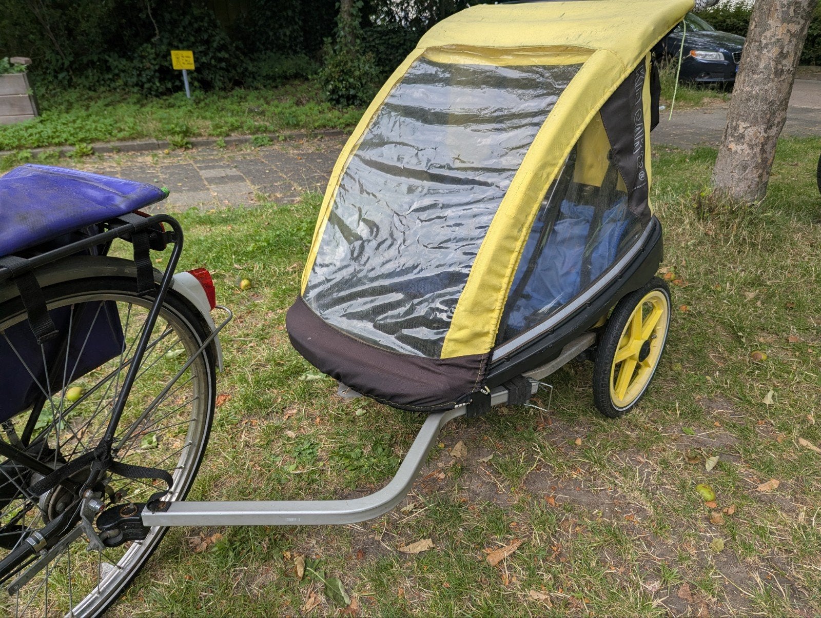 Fietskar Kidcar met babyschaal in prima staat!, Ophalen, Gebruikt, Kinderkar, Vering