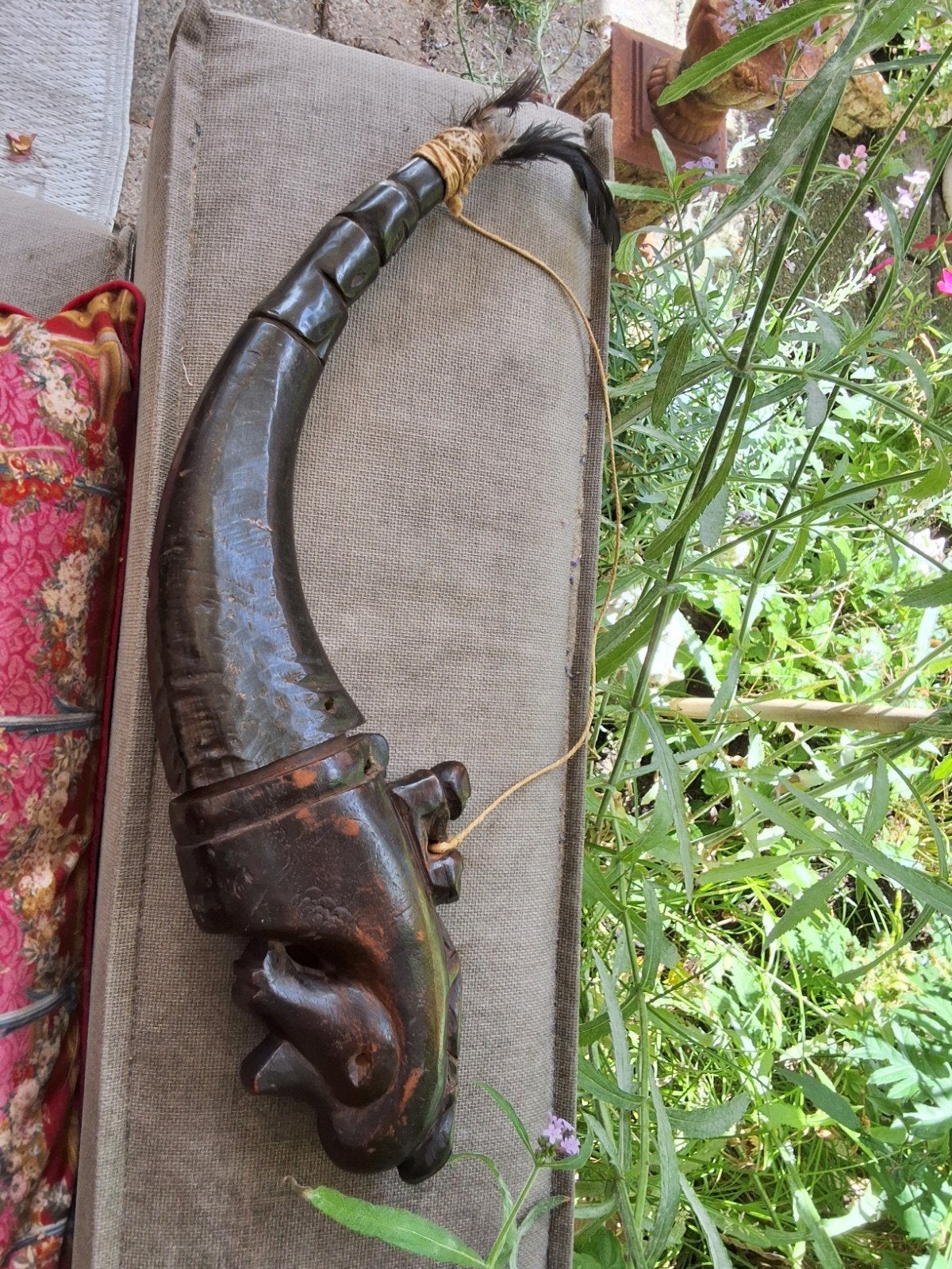 Medicijn koker naga morsarang sumatra Indonesië toba batak, Antiek en Kunst, Bruin, Afrika, Ophalen of Verzenden, Handgemaakt