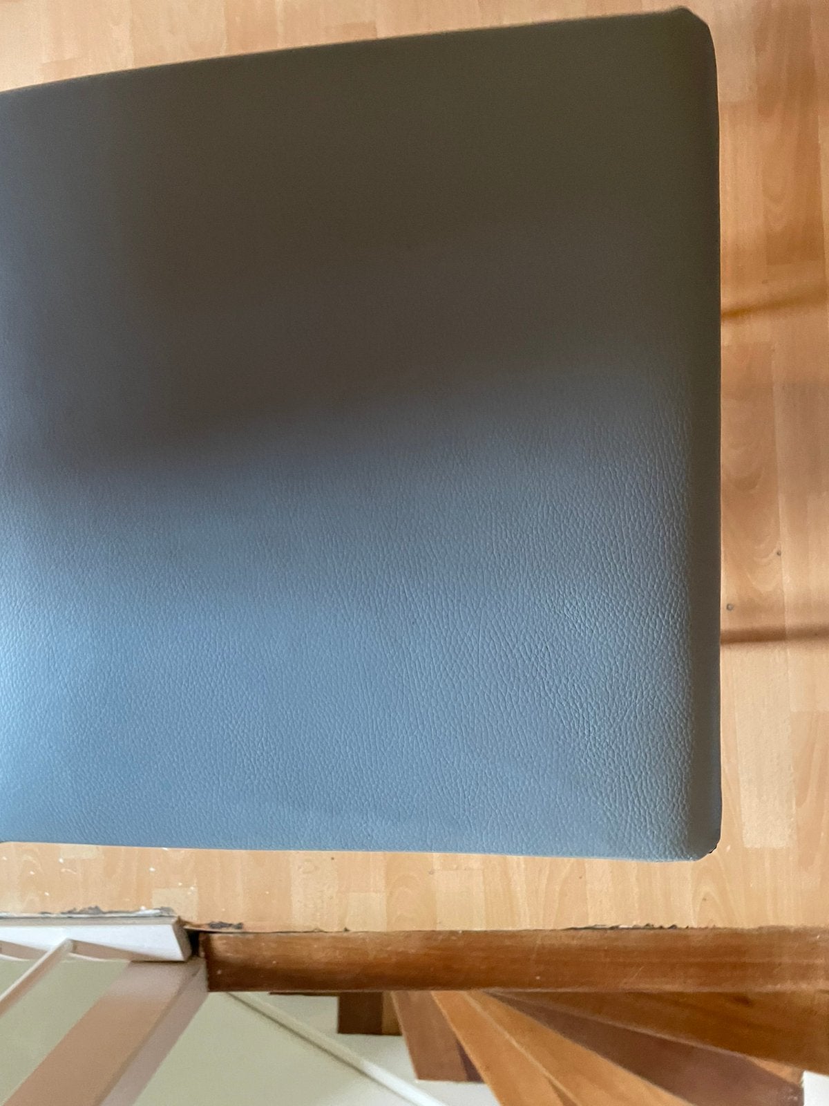 Leren blauwe barkrukken te koop, Ophalen, 60 tot 90 cm, Leer, Zo goed als nieuw