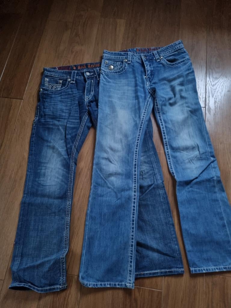 Nog Z.g.a.n spijkerbroeken chipie rock revial, Ophalen of Verzenden, Zo goed als nieuw, Blauw, W33 - W34 (confectie 48/50)