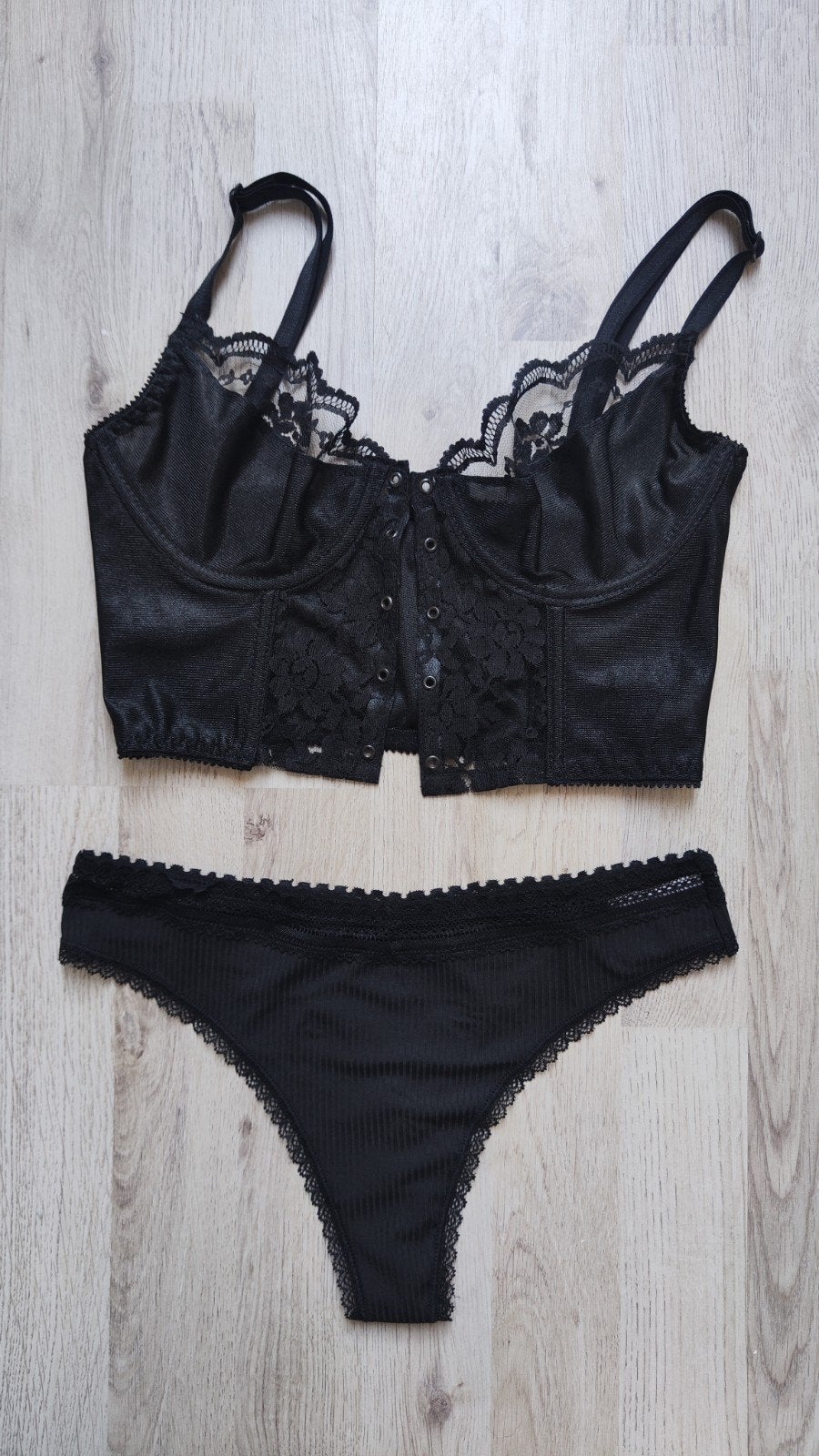 Diverse zwarte lingerie setjes met kant, Verzenden, Zwart