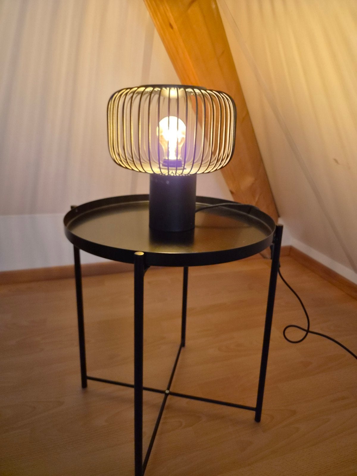 Zwarte tafellamp met draadkooi design 2 stuks, Ophalen, E27 (groot), Zwart, Modern