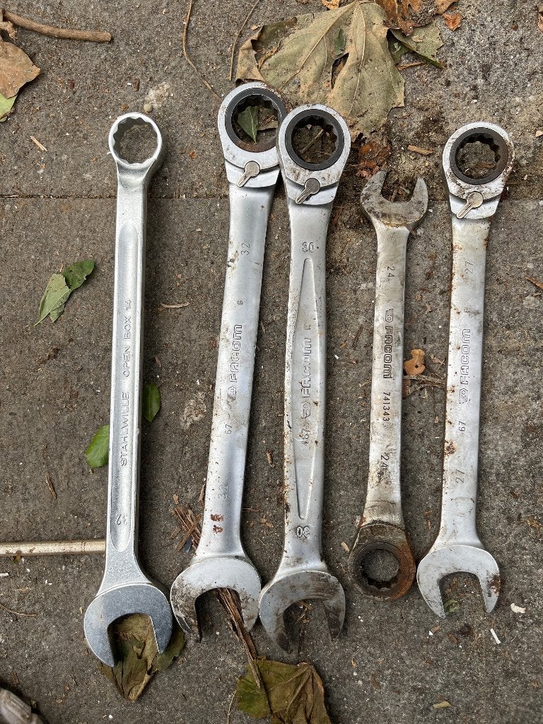 FACOM grote ratel/ring-steeksleutels, Ophalen of Verzenden, Gebruikt