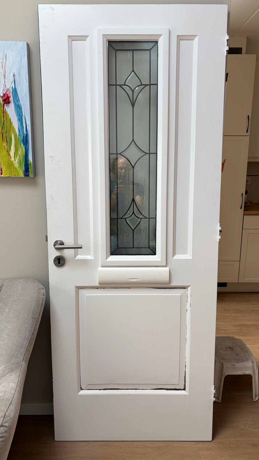 Hardhouten voordeur, Ophalen, Gebruikt, Buitendeur, 200 tot 215 cm