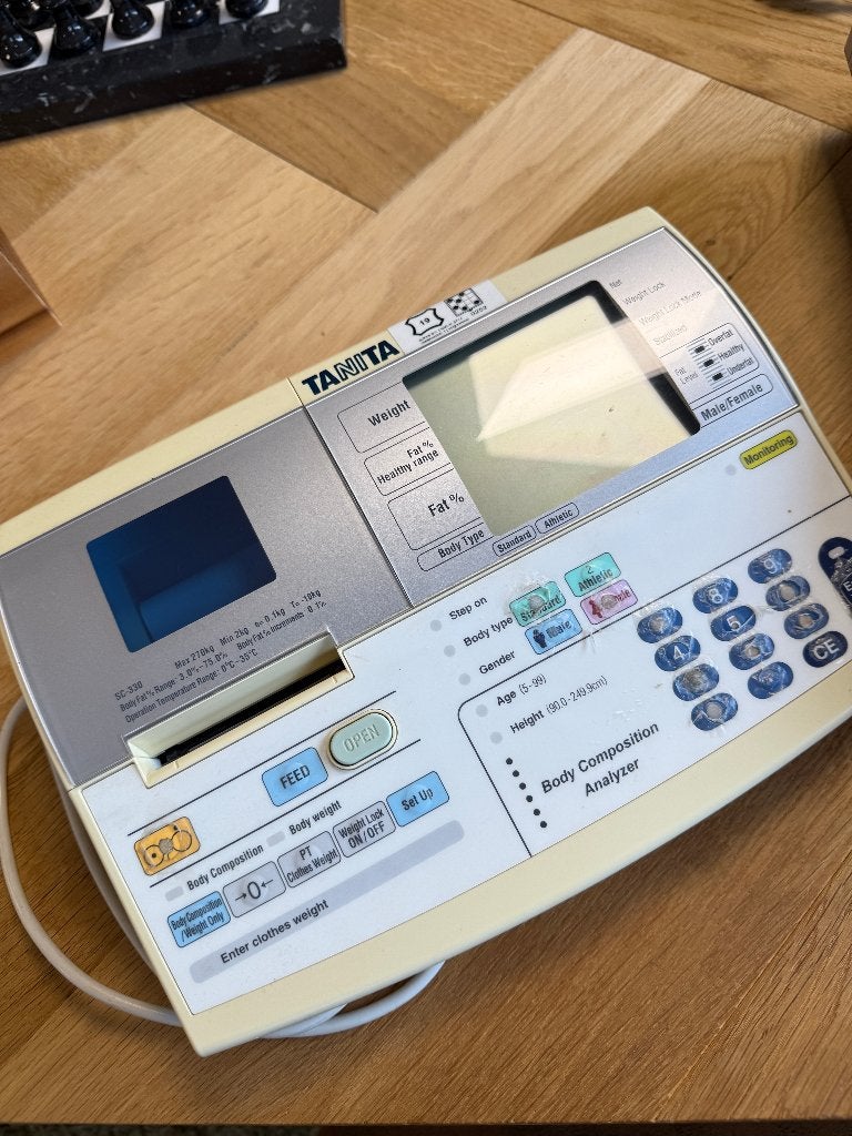 Tanita SC-330 professionele lichaamsanalyse weegschaal, Ophalen, Gebruikt, 1 tot 500 gram, 100 kg of meer