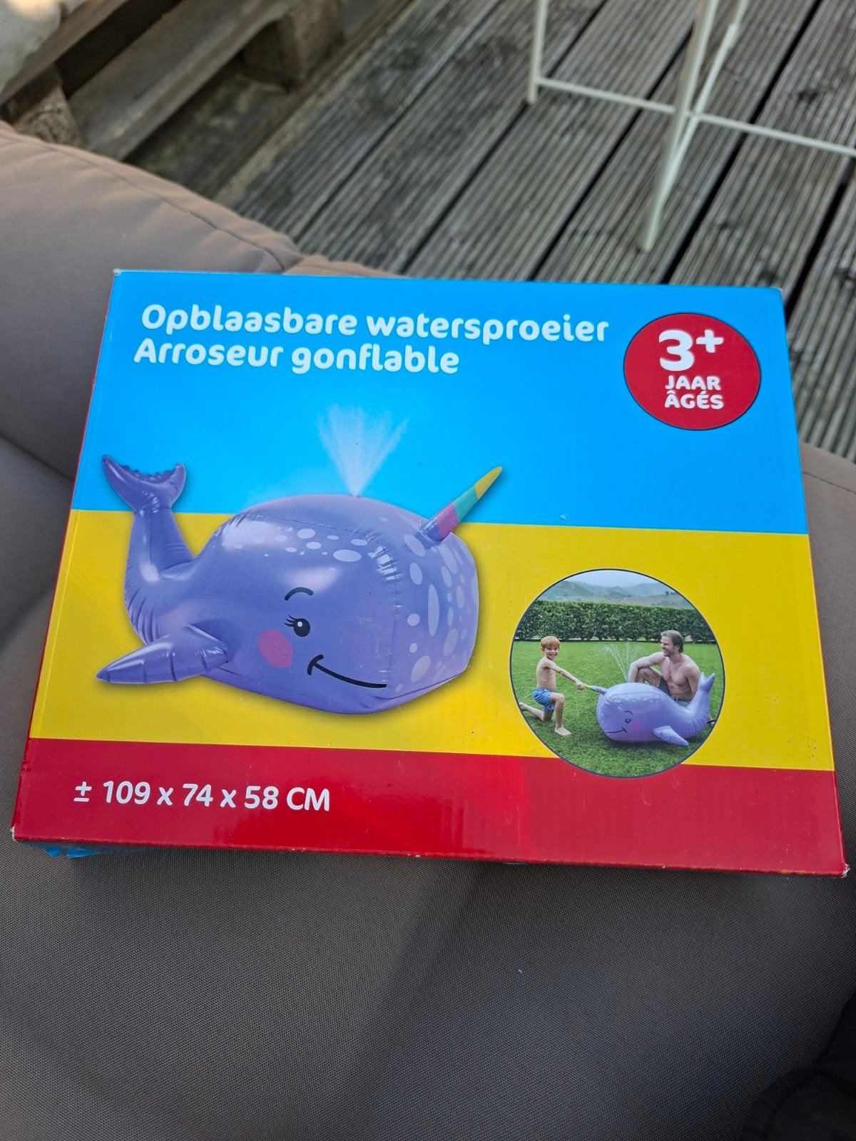 Opblaasbare watersproeier walvis - 109x74x58 cm, Ophalen of Verzenden