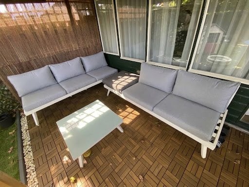 Tuinset met tafel, Tuin en Terras, Tuinbanken, Ophalen, Gebruikt, Aluminium