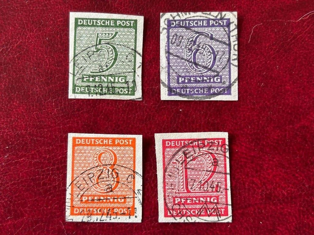 West Sachsen Michel nos. 116y-119y, Ophalen of Verzenden, Overige periodes, Gestempeld