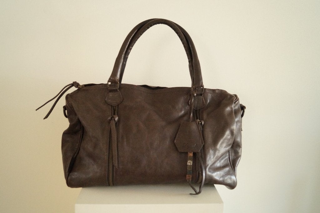 LEGEND Bruine Leren Tas, Verzenden, Zo goed als nieuw, Bruin, Handtas