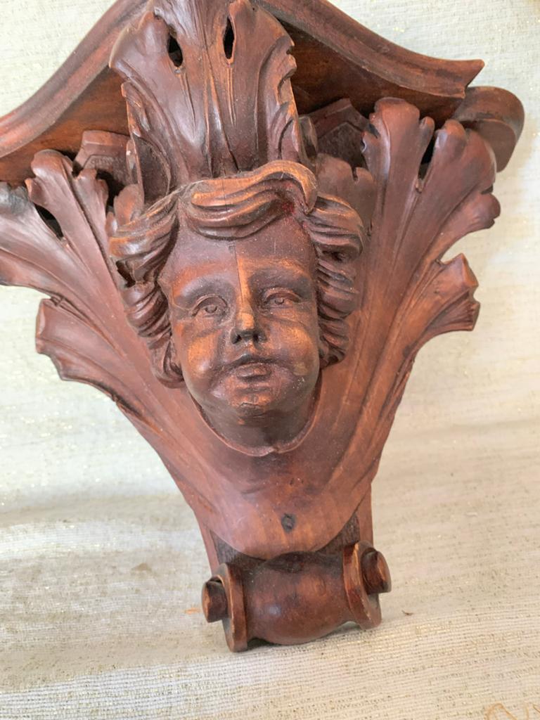 Antieke Mahonie Console met Putty Engel, Antiek en Kunst, Ophalen of Verzenden