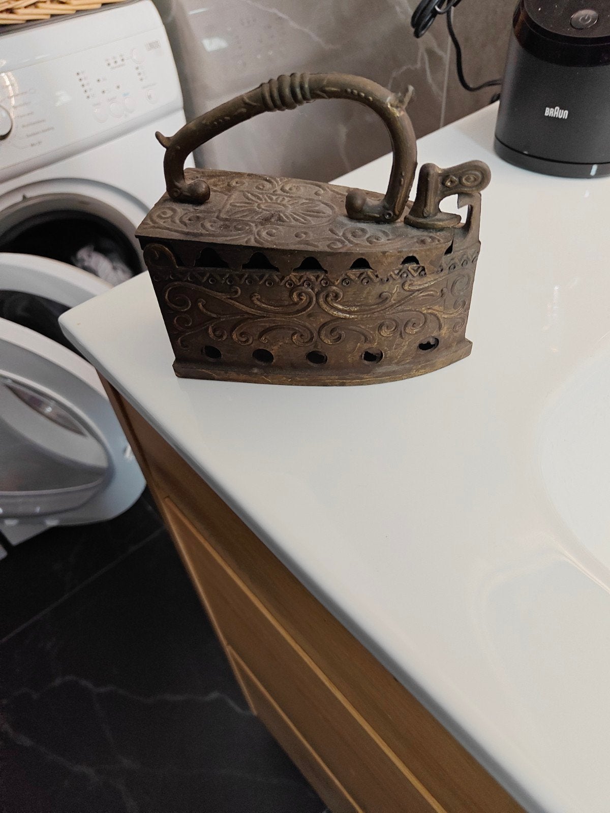 Antiek strijkijzer - Decoratief gietijzeren model, Ophalen
