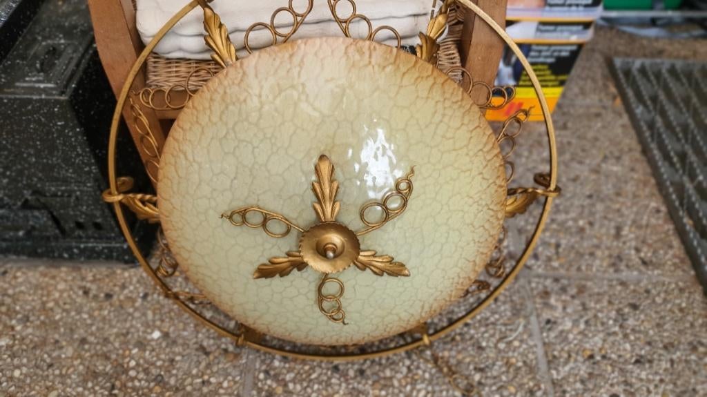 Unieke Plafonniére uit 1930 de maten zijn diameter is 67 cm, Huis en Inrichting, Lampen | Plafondlampen, Ophalen, Zo goed als nieuw