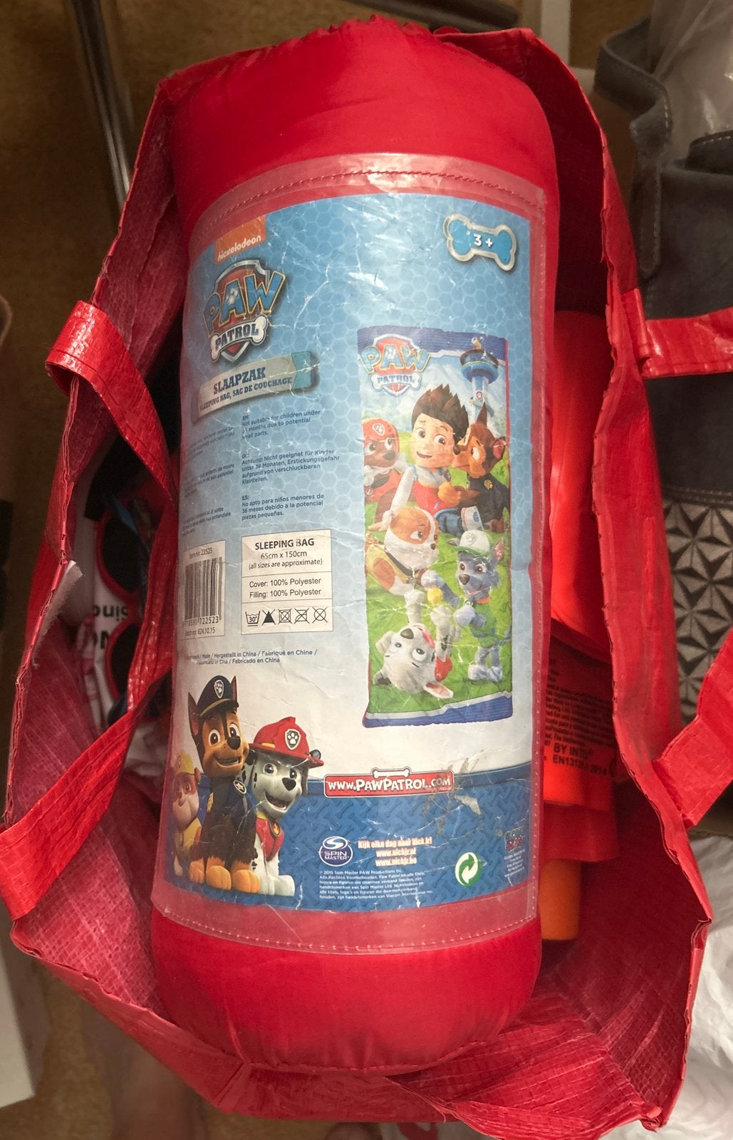Paw Patrol Slaapzak Kinderen 65x150 cm, Ophalen of Verzenden, Nieuw