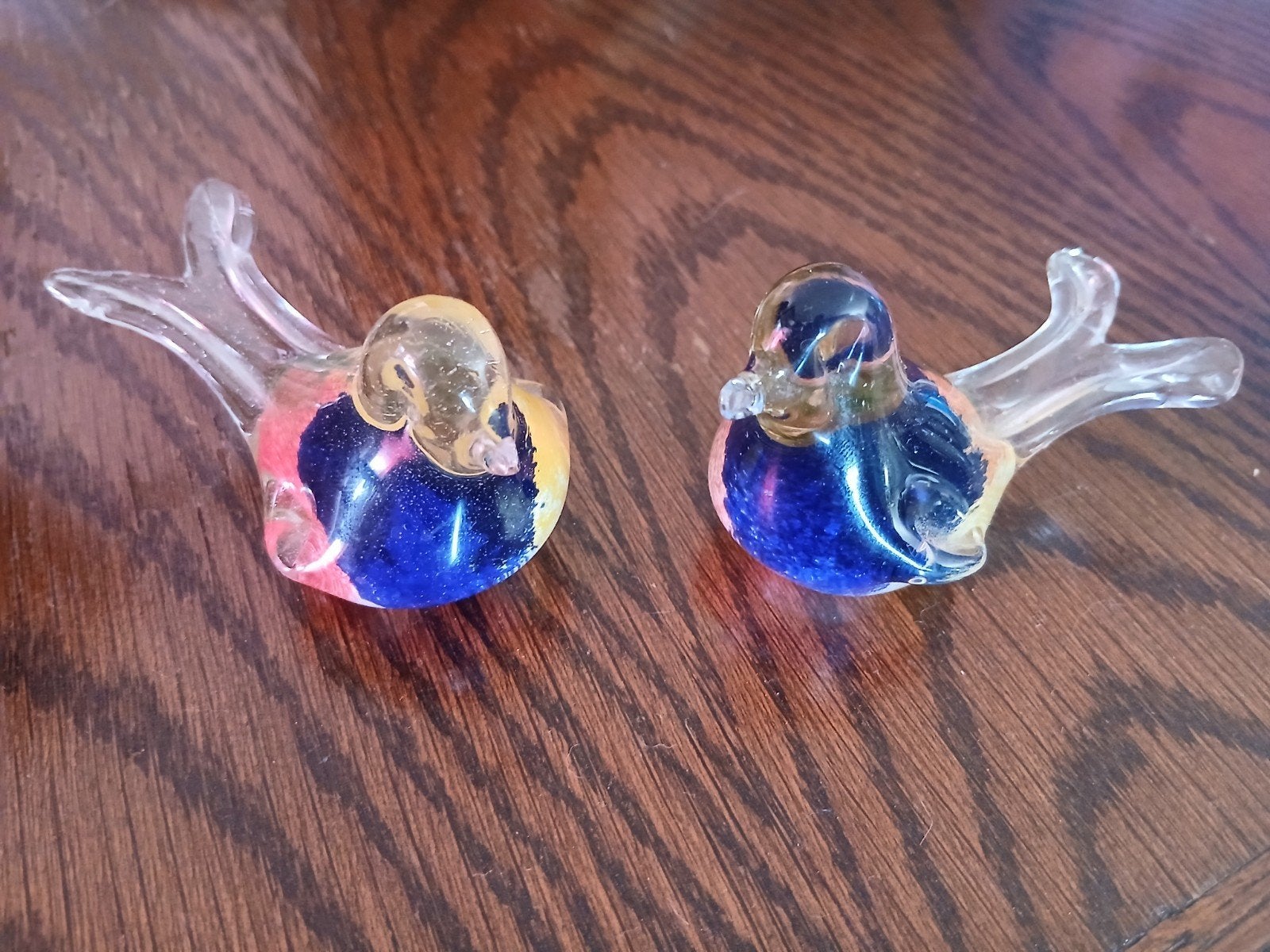 Glazen vogeltjes - set van 2, Meerkleurig, Ophalen of Verzenden, Zo goed als nieuw, Modern