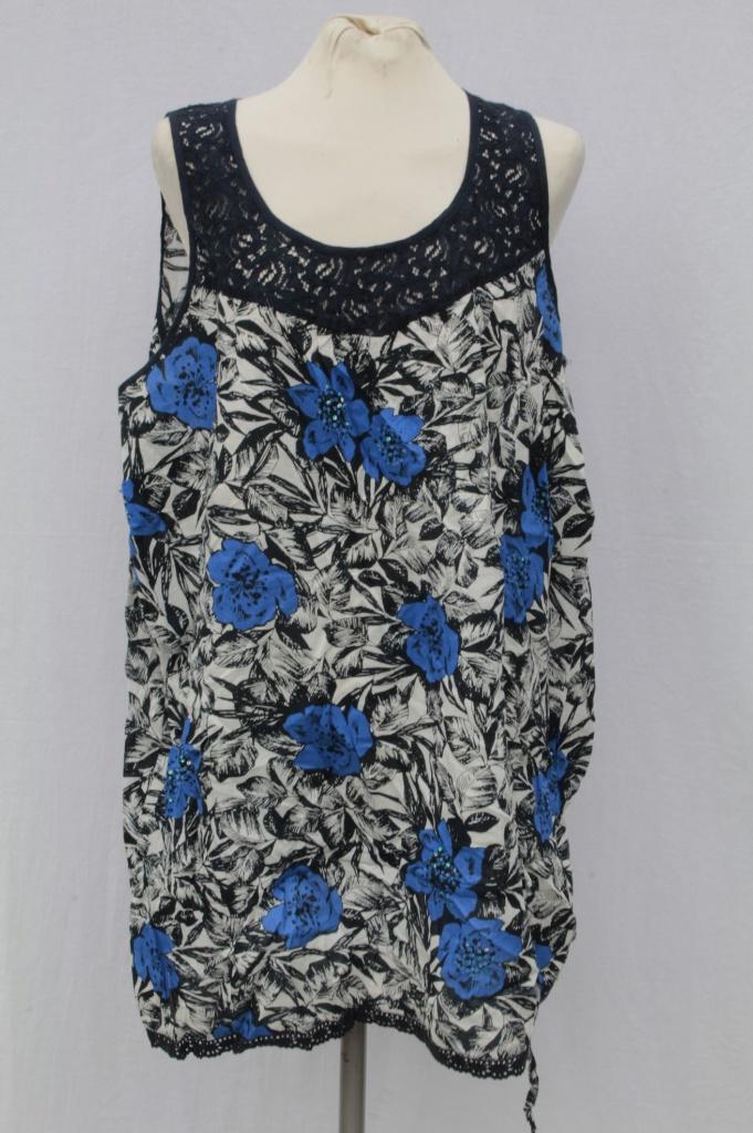 Prachtig damesshirt.Pailletjes.Kant.Mt 48.Merk MS Mode, Blauw, ., Maat 46/48 (XL) of groter, Ophalen of Verzenden
