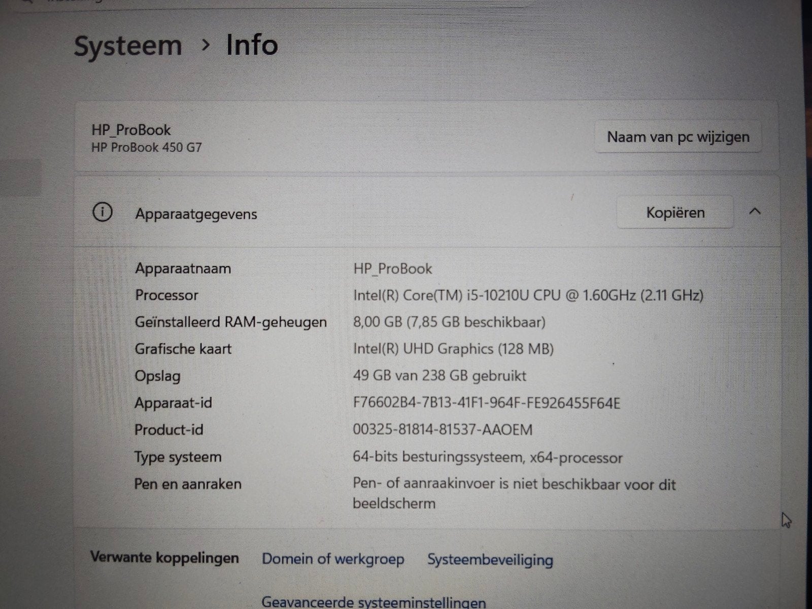 HP ProBook 450 G7 Laptop - Windows 11 Home, Computers en Software, Windows Laptops, Ophalen, 2 tot 3 Ghz, 8 GB, SSD
