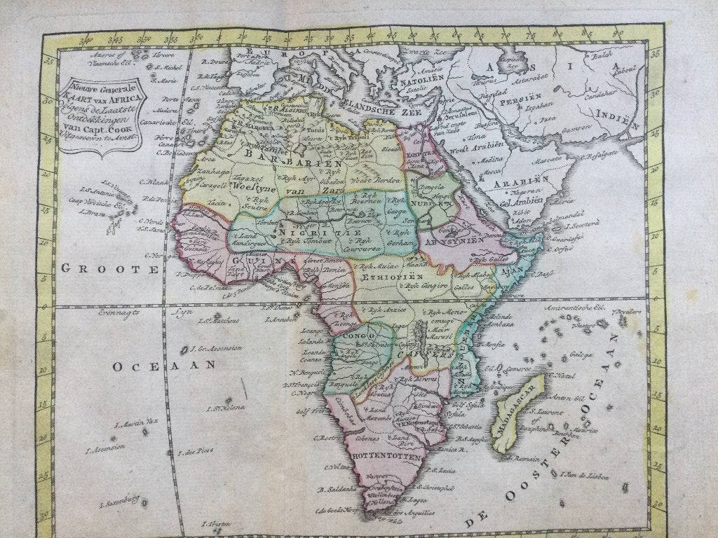 Afrika , - A van Krevelt / Elwe & Langeveld – 1786, Cartografie, Blanco verso, 1700 - 1799, Verzenden