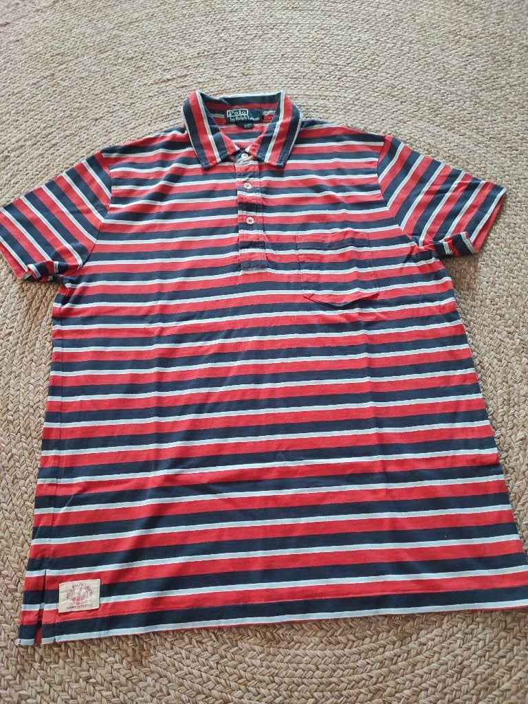 gestreepte polo by Ralph Lauren, maat M, Ralph Lauren, Ophalen of Verzenden, Zo goed als nieuw, Maat 48/50 (M)