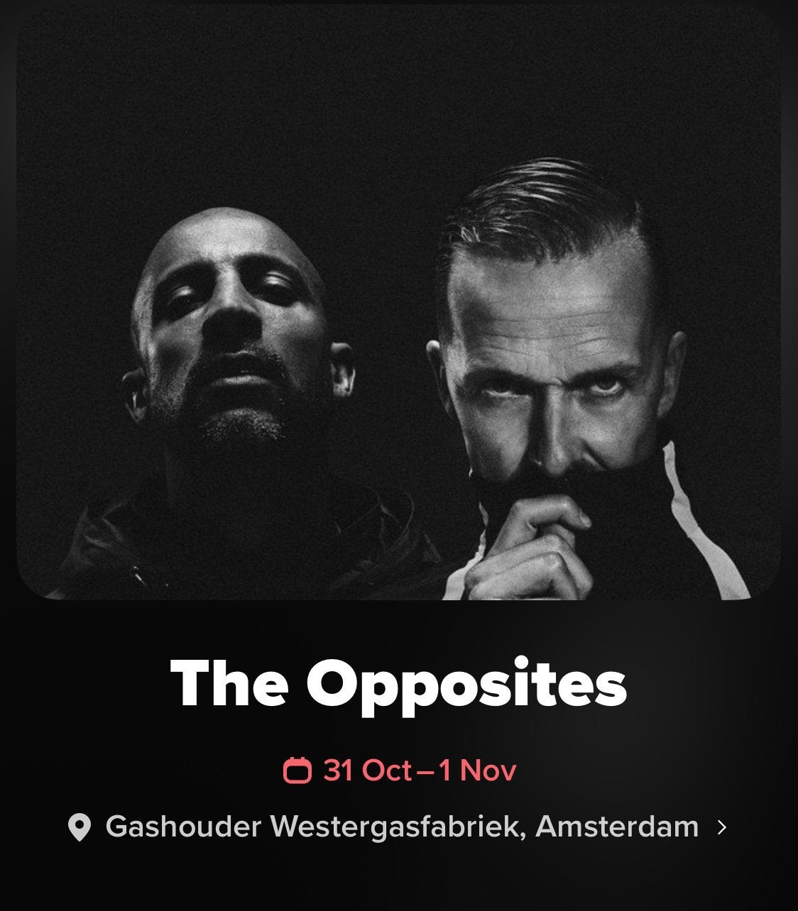 The Opposites 31 oktober in de gashouder, Eén persoon, Oktober