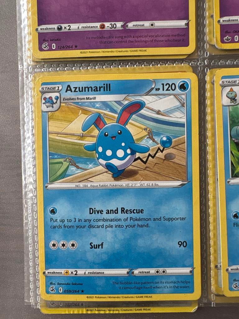 Pokémon Kaart Azumarill 059/264 - Zo goed als nieuw, Ophalen, Zo goed als nieuw, Losse kaart