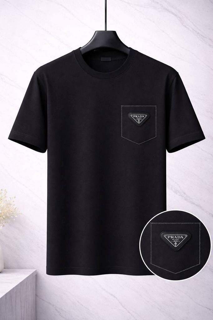 Prada Heren T-shirt met Logo Zakje - Diverse Kleuren, Kleding | Heren, T-shirts, Nieuw, Overige maten, Zwart, Verzenden