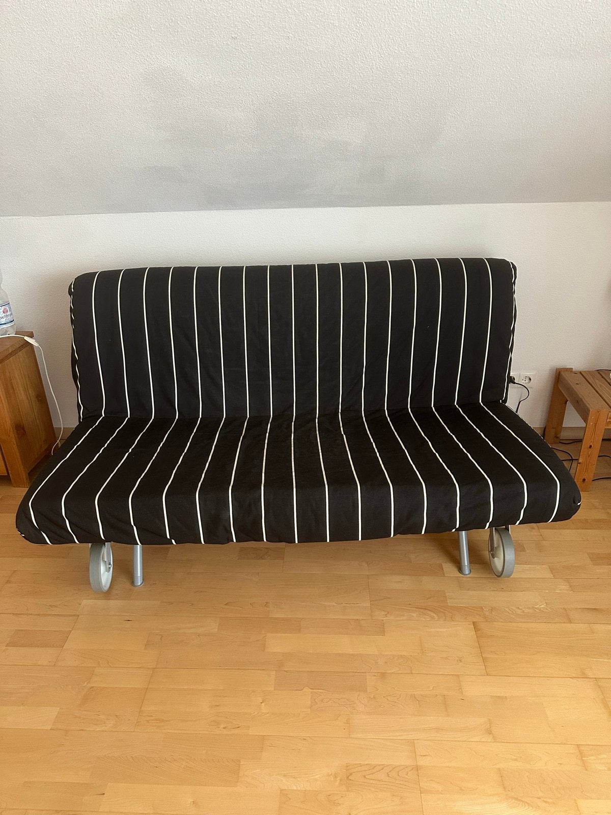 IKEA Lycksele slaapbank - zwart/wit gestreept, Ophalen, Gebruikt, Zwart, Tweepersoons