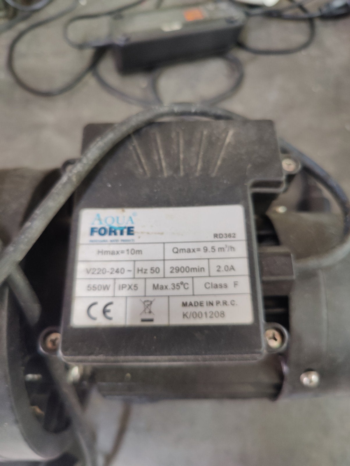 Aqua Forte RD362 zwembad Pomp - 9.5 m³/u, 550W, Ophalen of Verzenden, Gebruikt