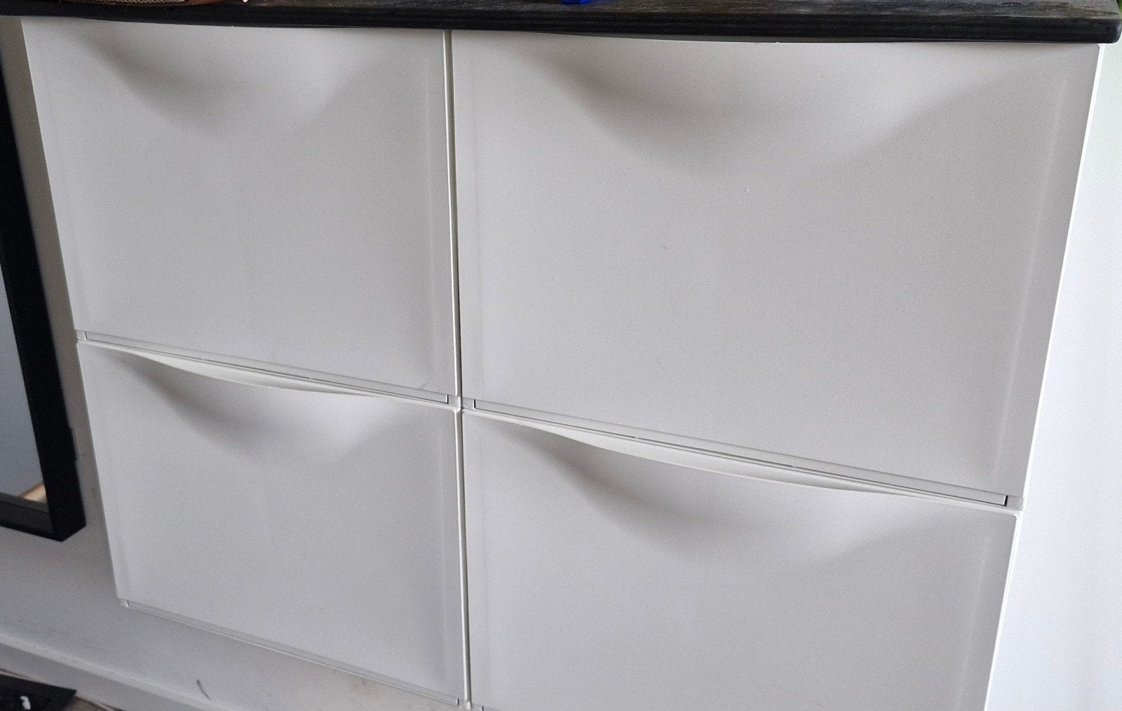 Witte schoenenkast met 4 vakken, Huis en Inrichting, Kasten | Schoenenkasten, Ophalen, Gebruikt, Modern