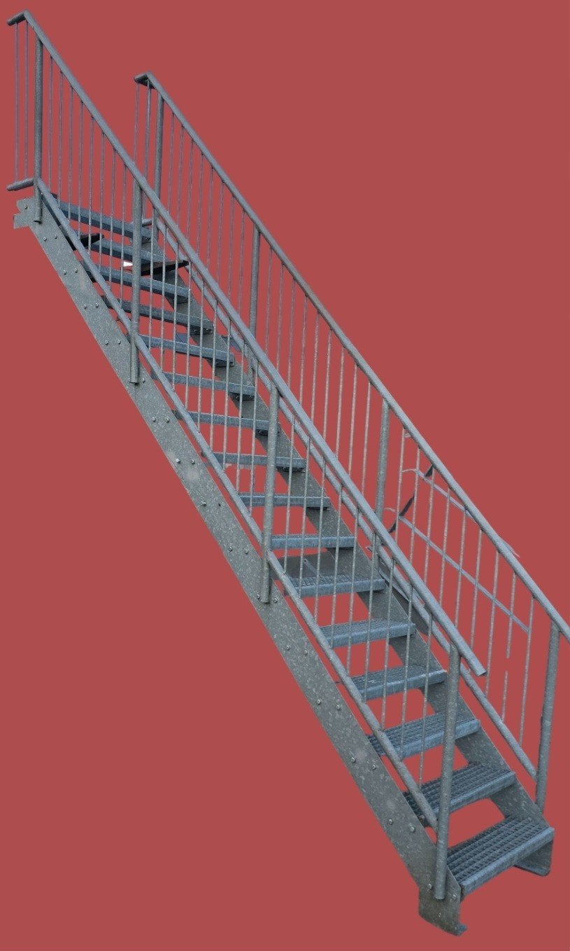Buitentrap 3.18m. Metalen rechte steektrap verzinkt staal., Doe-het-zelf en Verbouw, Steigers, Ophalen, Overige typen, 2 tot 5 meter