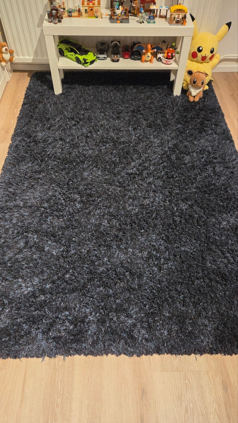 IKEA VOLLERSLEV Tapijt - Blauw/Hoogpolig Vloerkleed, Ophalen, 100 tot 150 cm, Blauw, 200 cm of meer