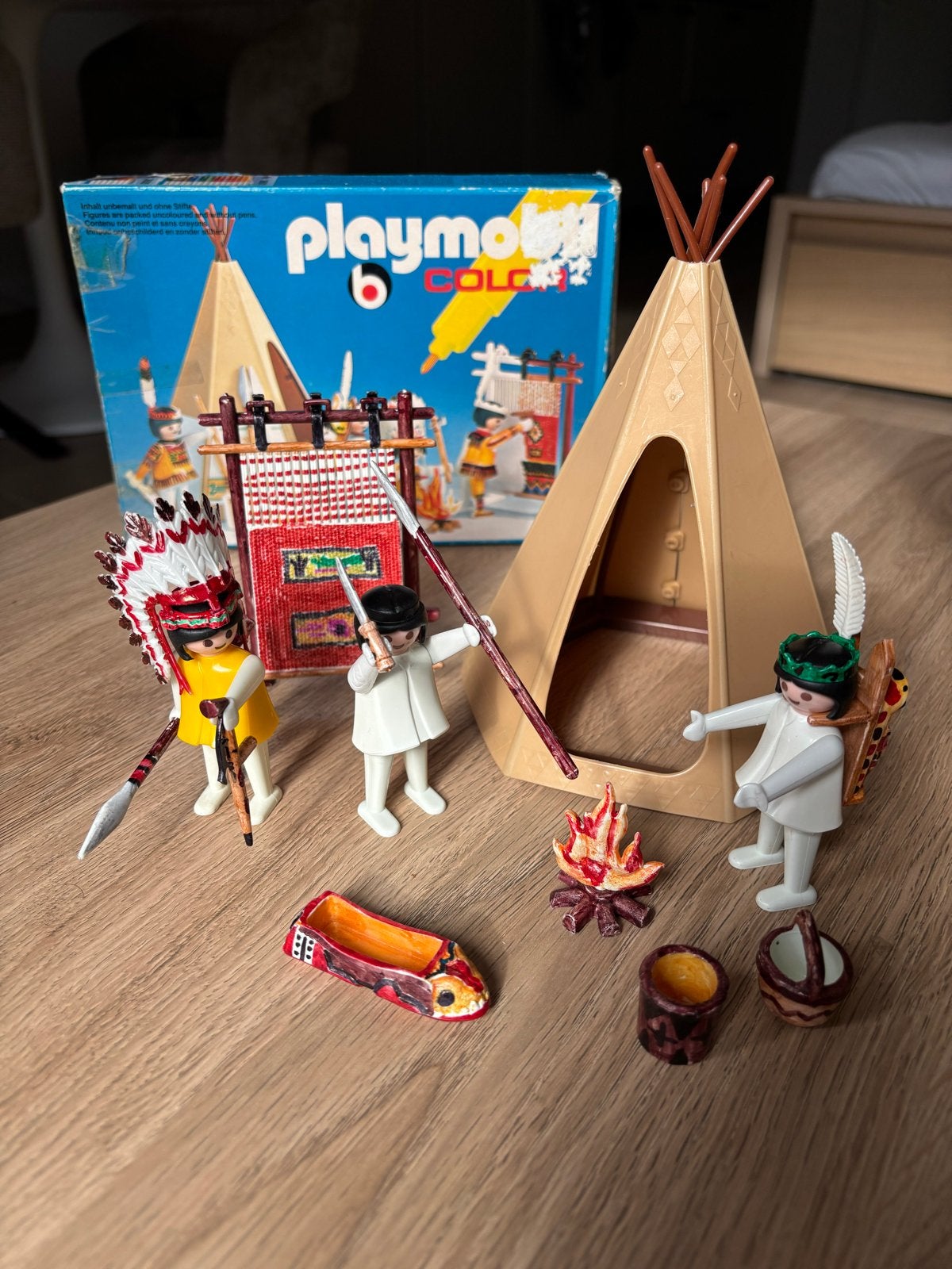 Playmobil Color 3621 Indianen met Tipi en accessoires, Ophalen of Verzenden, Gebruikt, Jongen of Meisje