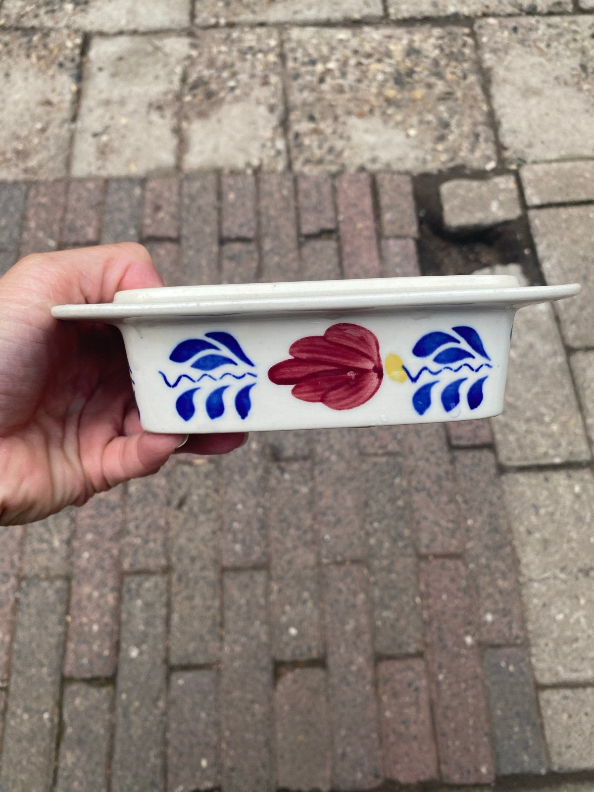 Boch Franse botervloot handgeschilderd decor, Antiek en Kunst, Ophalen of Verzenden