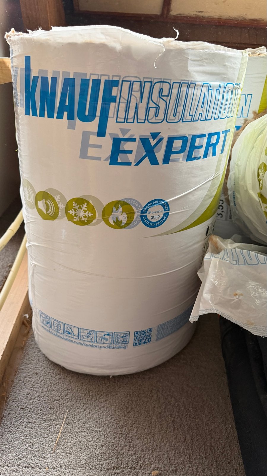 Knauf Expert Dakisolatie 125 mm - Glaswol isolatiedeken, Doe-het-zelf en Verbouw, 12 cm of meer, Nieuw, 15 m² of meer, Glaswol