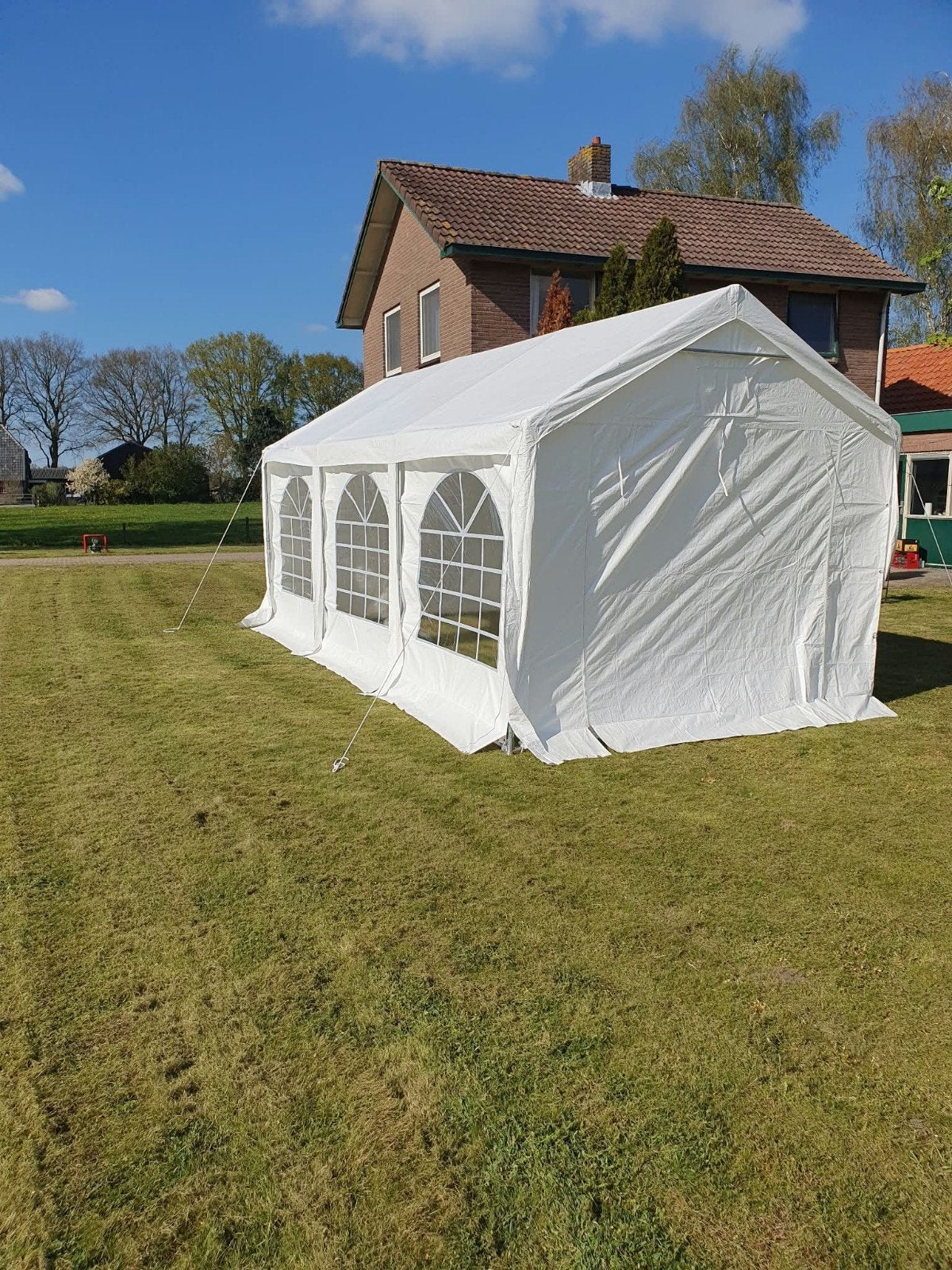 Te koop: partytent van 6x3meter met buizenframe, Tuin en Terras, Ophalen, Gebruikt, Partytent, Minder dan 4 meter
