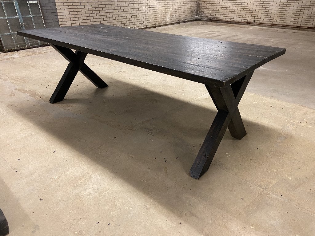 Eiken eettafel, tuintafel 220x100cm, Huis en Inrichting, Ophalen, Gebruikt, 100 tot 150 cm, Eikenhout