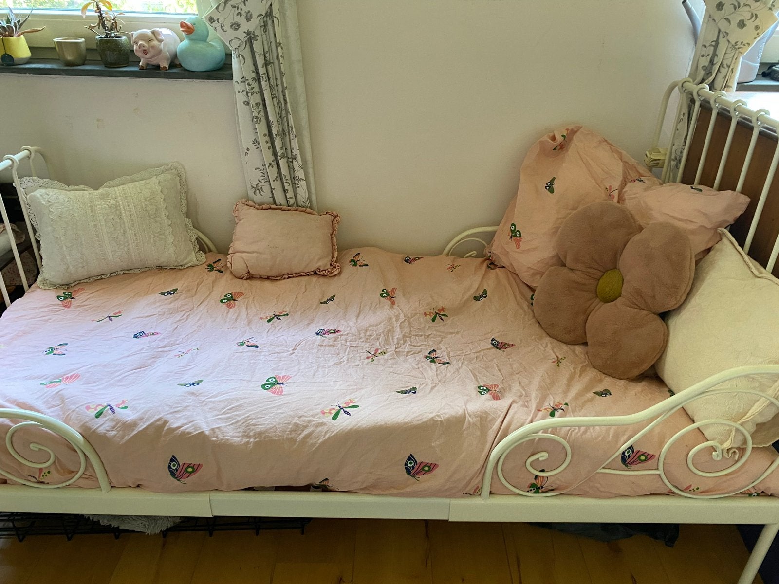 uitschuifbaar bed, verlengstukken matras, incl. beddengoed, Ophalen, Gebruikt, Eenpersoons, 80 cm