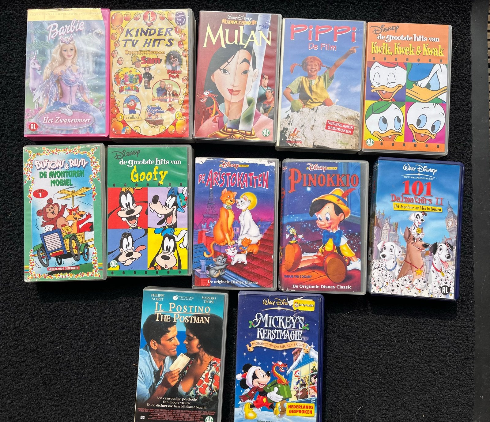 Grote collectie Disney en kinder VHS-banden, Ophalen, Gebruikt, Animatie, Verzamelbox
