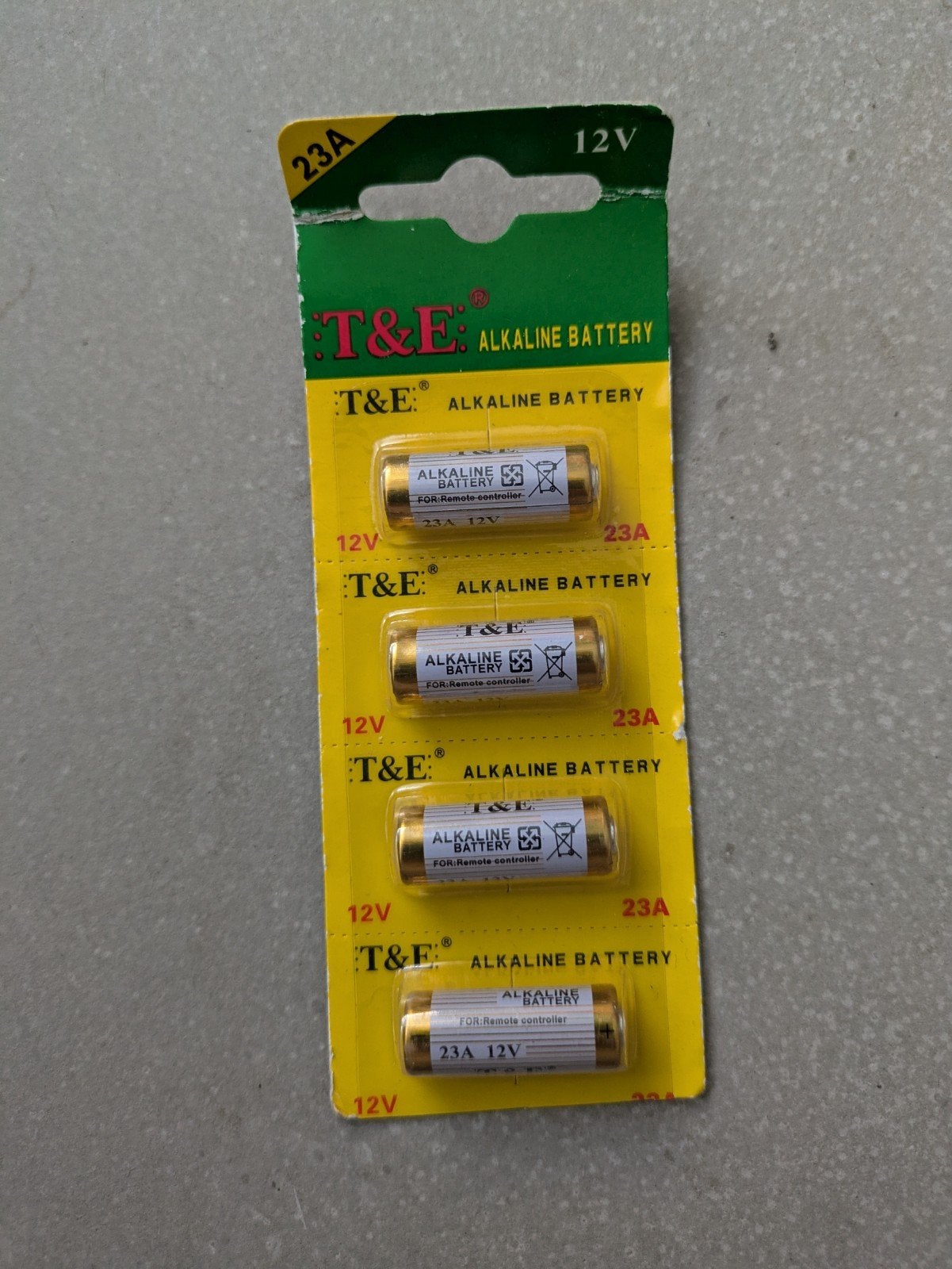 T&E 23A 12V Alkaline Batterijen - 4 stuks nieuw, Audio, Tv en Foto, Accu's en Batterijen, Ophalen of Verzenden, Nieuw