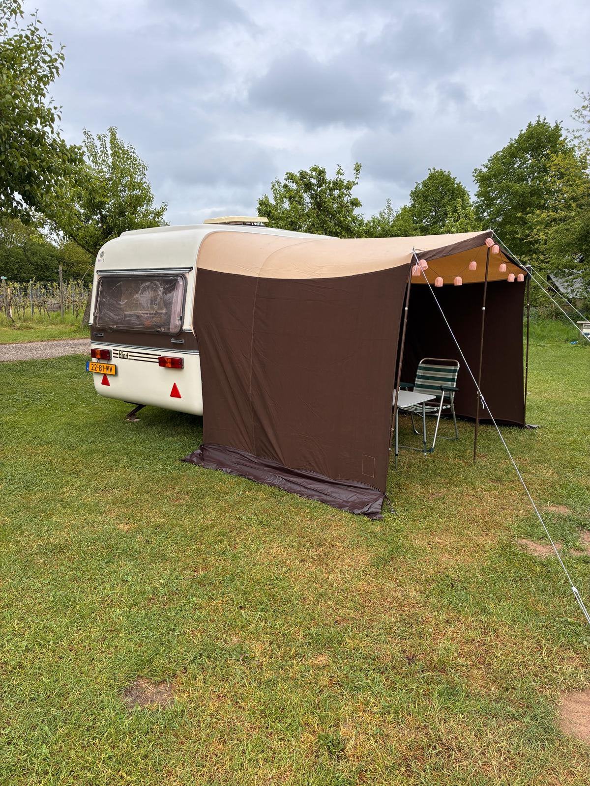 Voortent voor vintage Biod caravan Bambino300T luxe, Caravans en Kamperen, Ophalen, Zo goed als nieuw