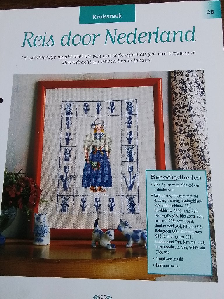 Borduurpatroon reis door Nederland, Hobby en Vrije tijd, Borduren en Borduurmachines, Ophalen of Verzenden, Zo goed als nieuw